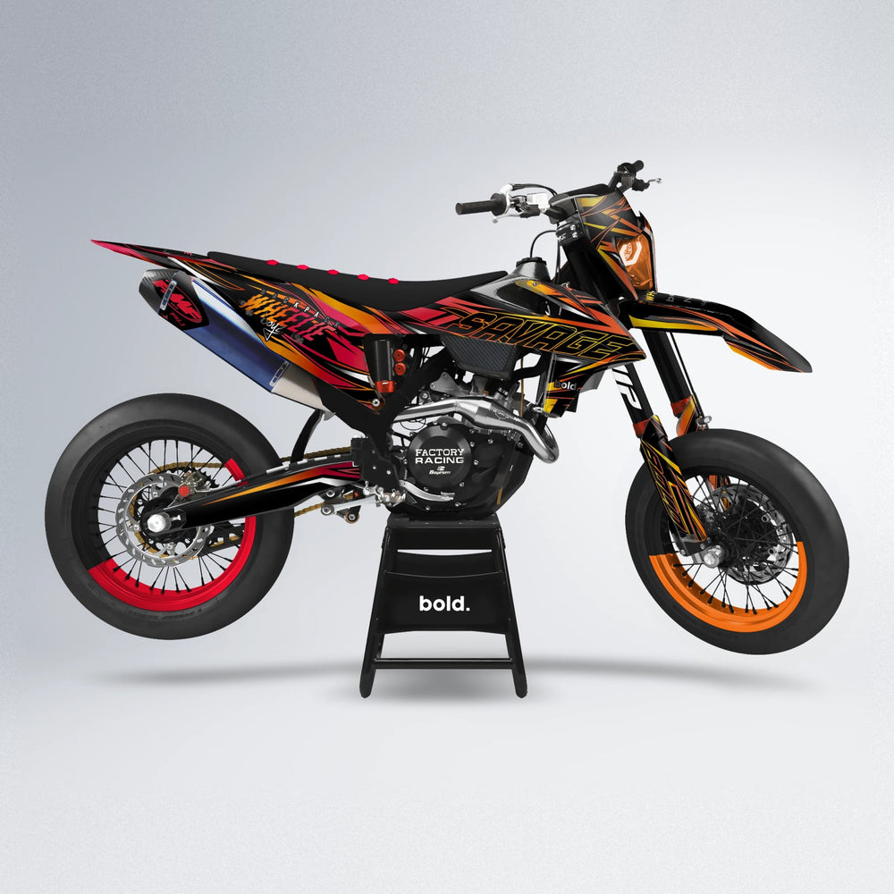 PRESENCE supermoto graphics kit in Red & Orange