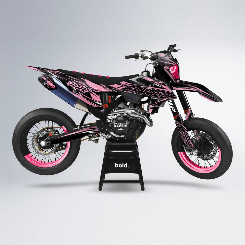 PRESENCE supermoto graphics kit in Sakura Pink