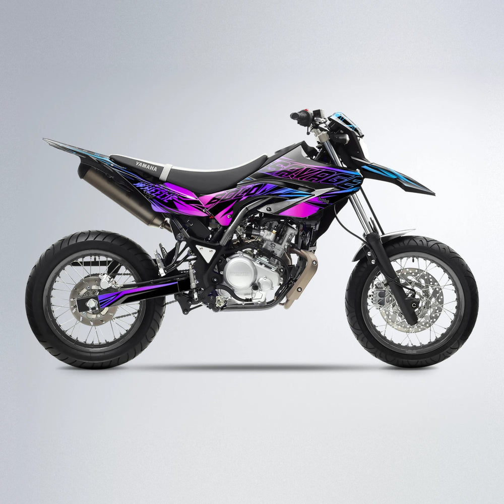 PRESENCE Yamaha WR 125X supermoto graphics kit in Blue Purple Fade