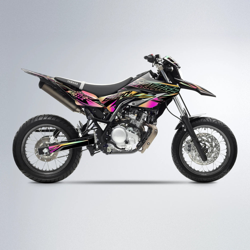 PRESENCE Yamaha WR 125X supermoto graphics kit in Pink & Yellow