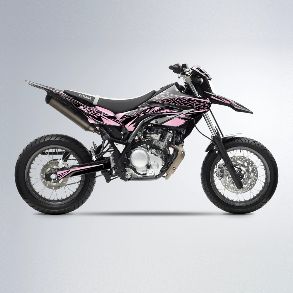 PRESENCE Yamaha WR 125X supermoto graphics kit in Sakura Pink