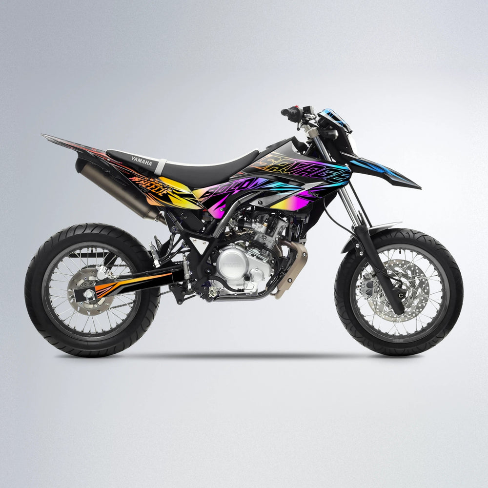 PRESENCE Yamaha WR 125X supermoto graphics kit in Sunset Fade