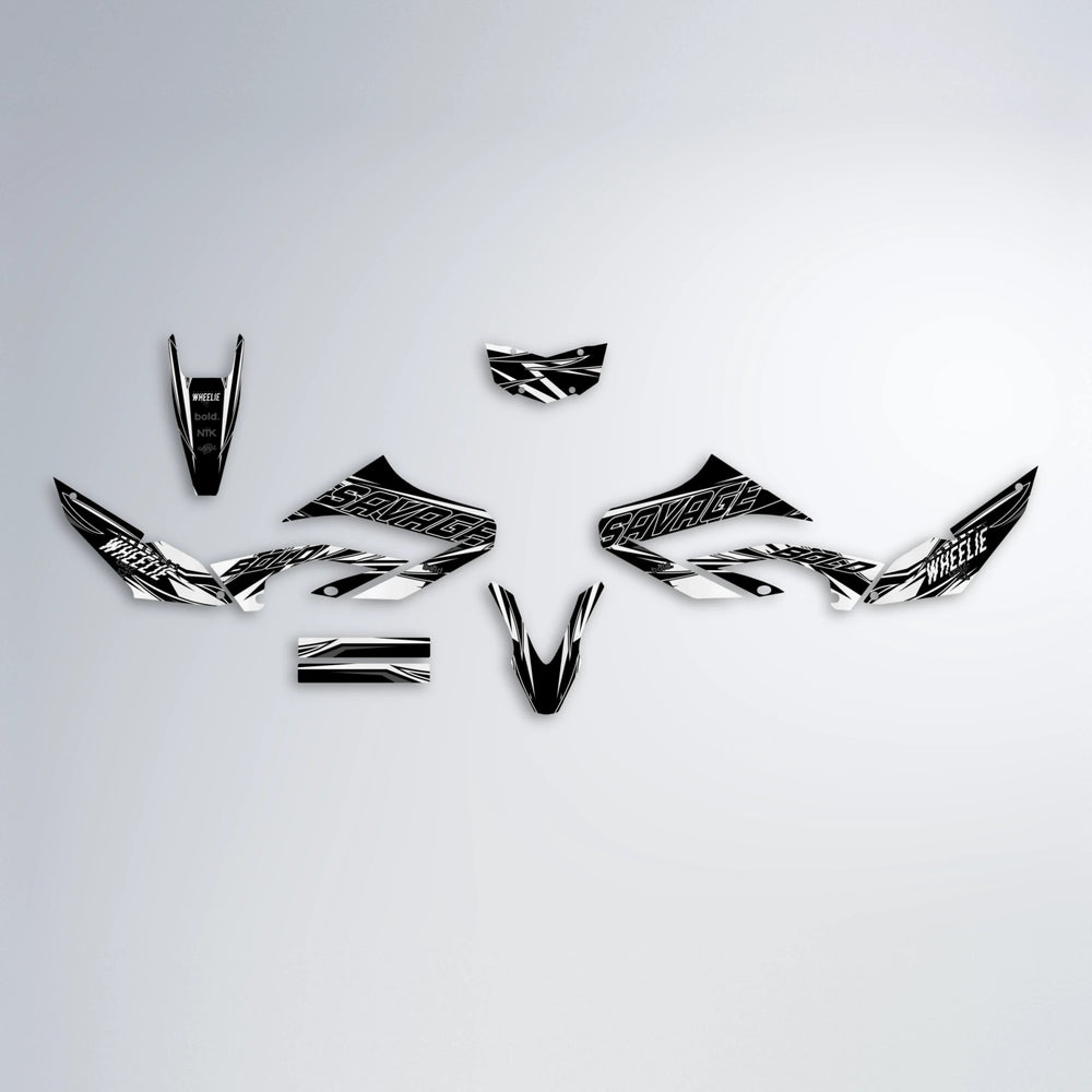 PRESENCE Yamaha WR 125X graphics kit parts layout in White