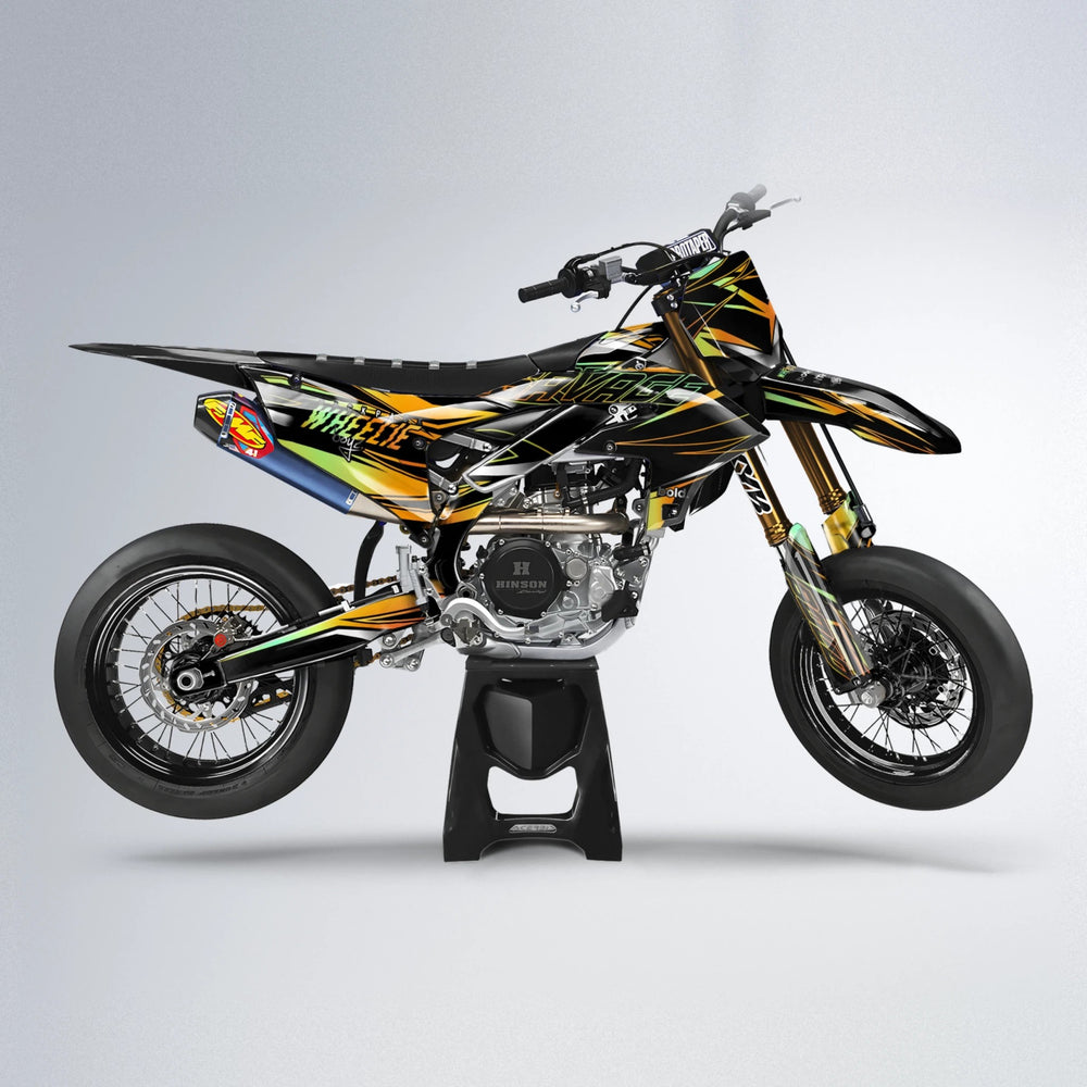 PRESENCE Yamaha YZF SM supermoto graphics kit in Orange & Yellow