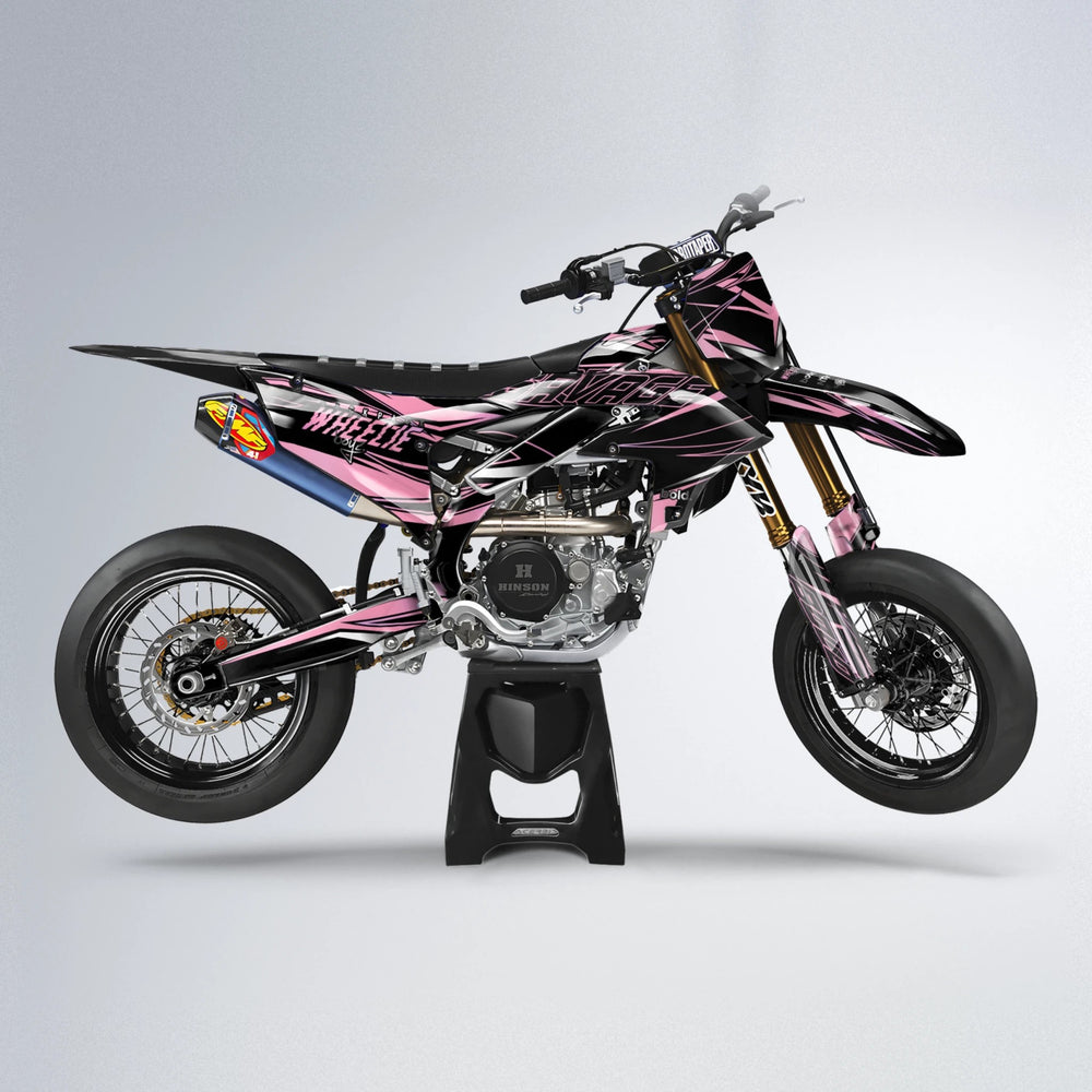PRESENCE Yamaha YZF SM supermoto graphics kit in Sakura Pink