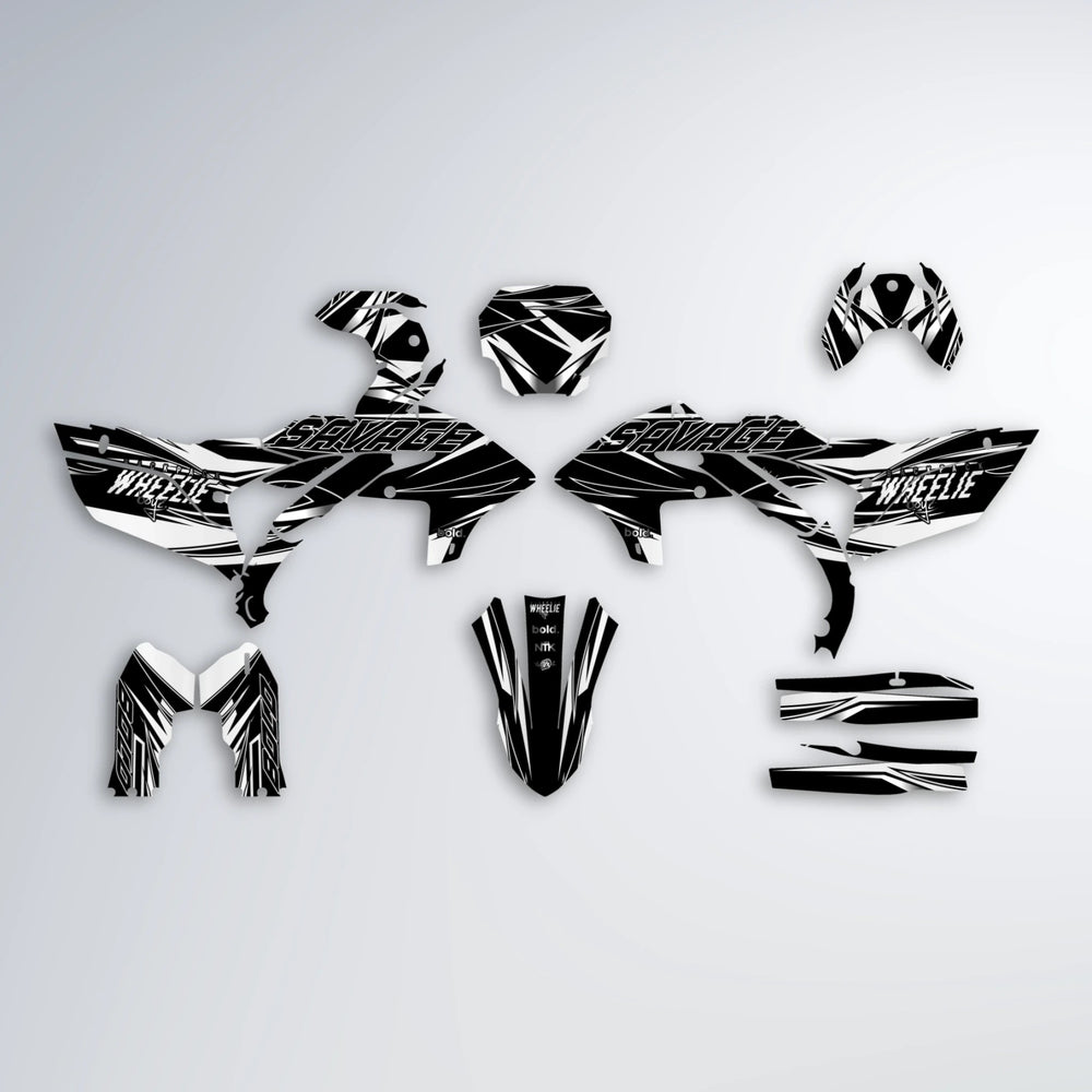 PRESENCE Yamaha YZF SM graphics kit parts layout in White