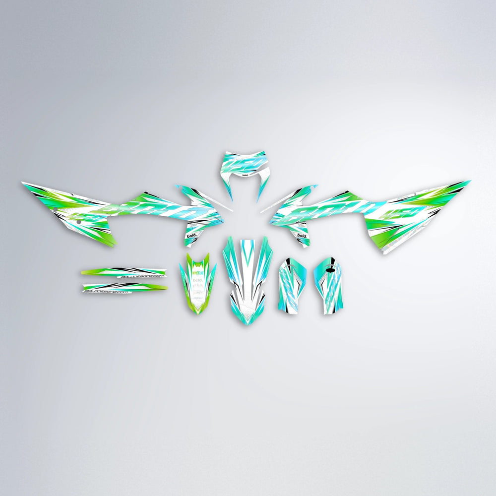 PRISMA graphics kit parts layout in Cyan & Green