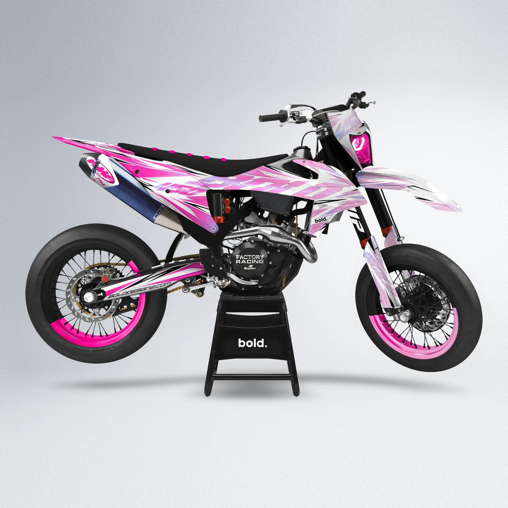 PRISMA supermoto graphics kit in Flamingo