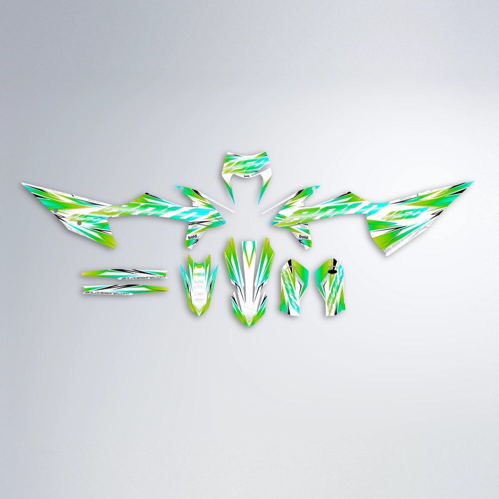 PRISMA graphics kit parts layout in Green