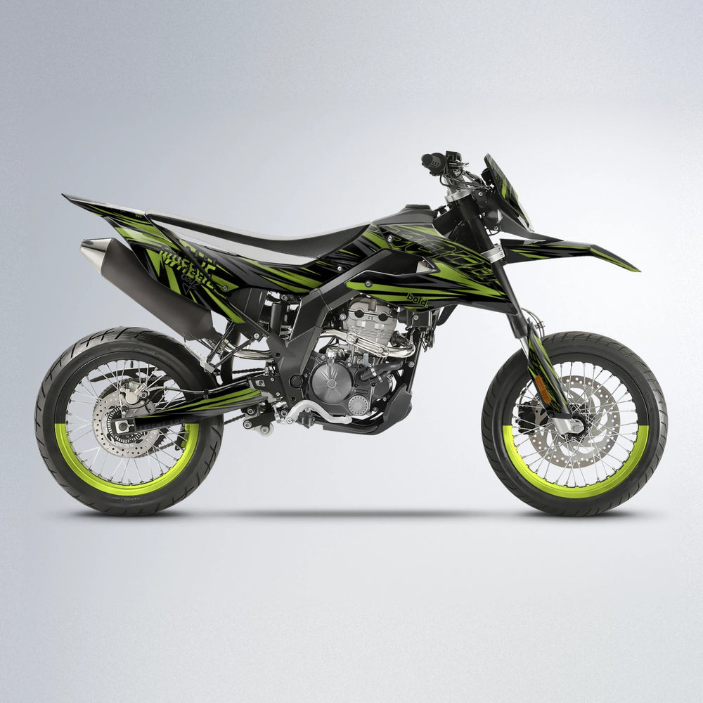RAGE Aprilia SX 125 supermoto graphics kit in Olive