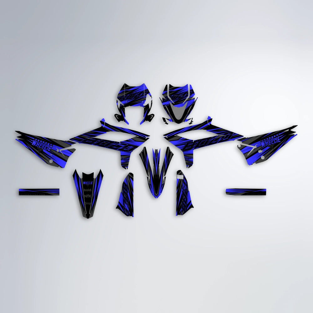 RAGE Beta graphics kit parts layout in Blue