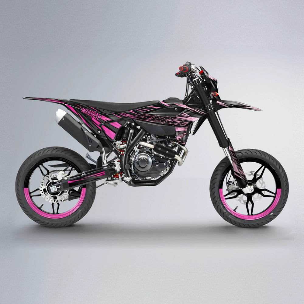 RAGE Beta supermoto graphics kit in Flamingo