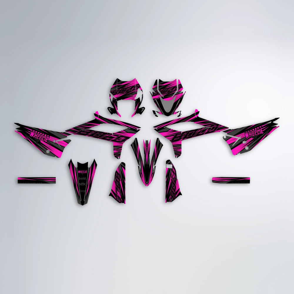 RAGE Beta graphics kit parts layout in Pink
