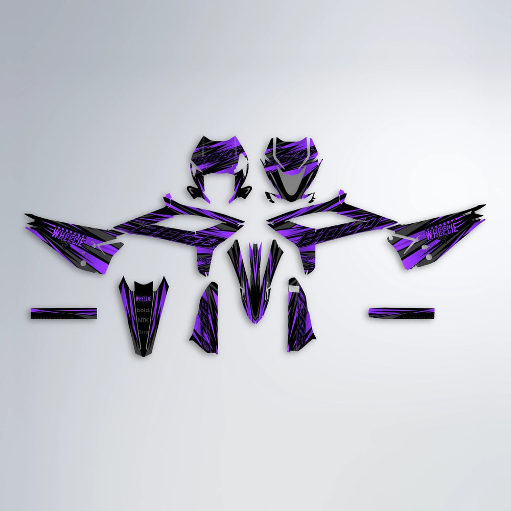 RAGE Beta graphics kit parts layout in Purple
