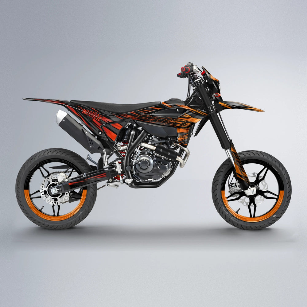 RAGE Beta supermoto graphics kit in Red & Orange