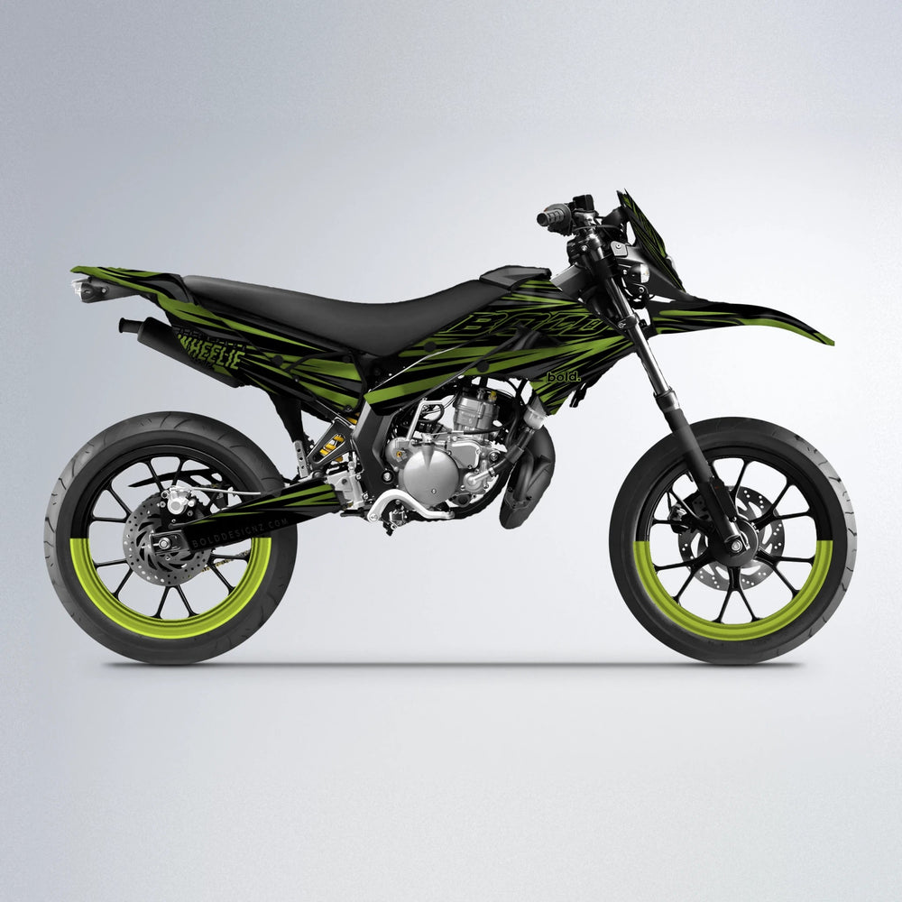 RAGE Derbi Senda supermoto graphics kit in Olive