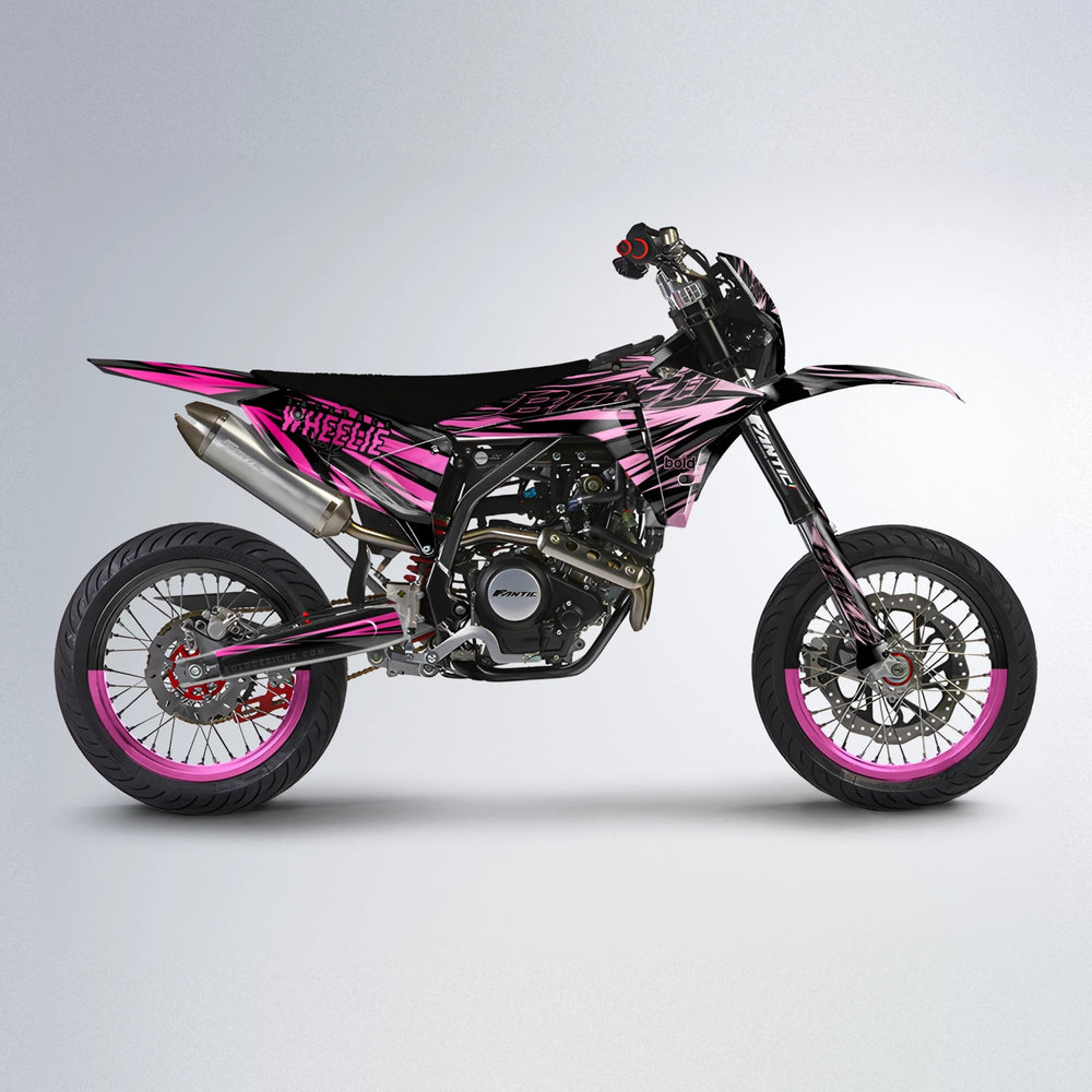 RAGE Fantic supermoto graphics kit in Flamingo