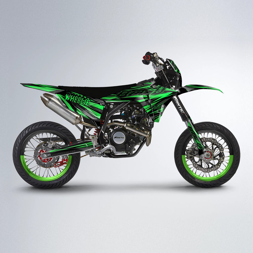 RAGE Fantic supermoto graphics kit in Green