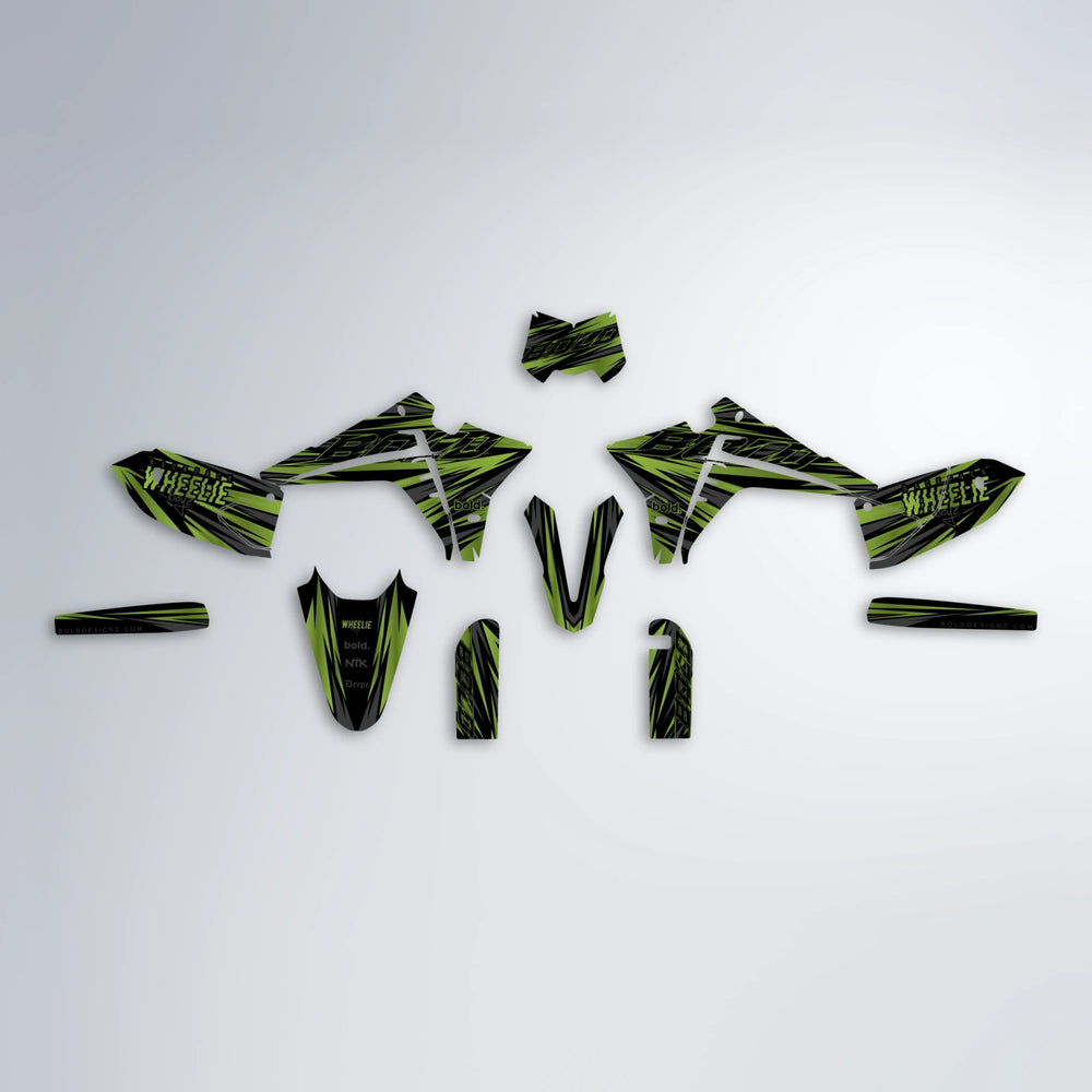 RAGE Fantic graphics kit parts layout in Olive