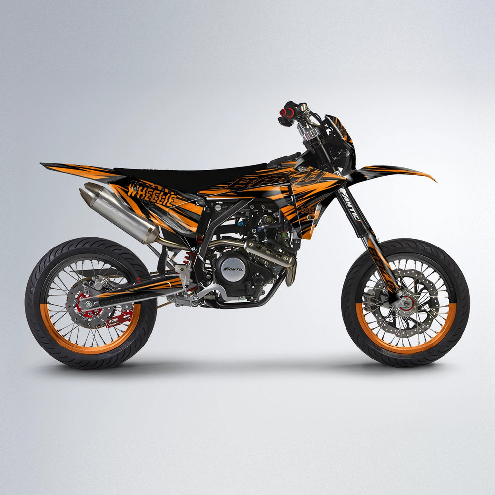 RAGE Fantic supermoto graphics kit in Orange