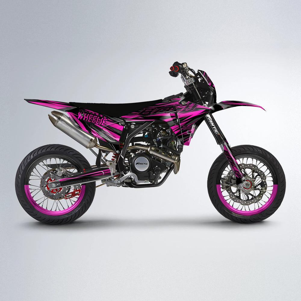 RAGE Fantic supermoto graphics kit in Pink