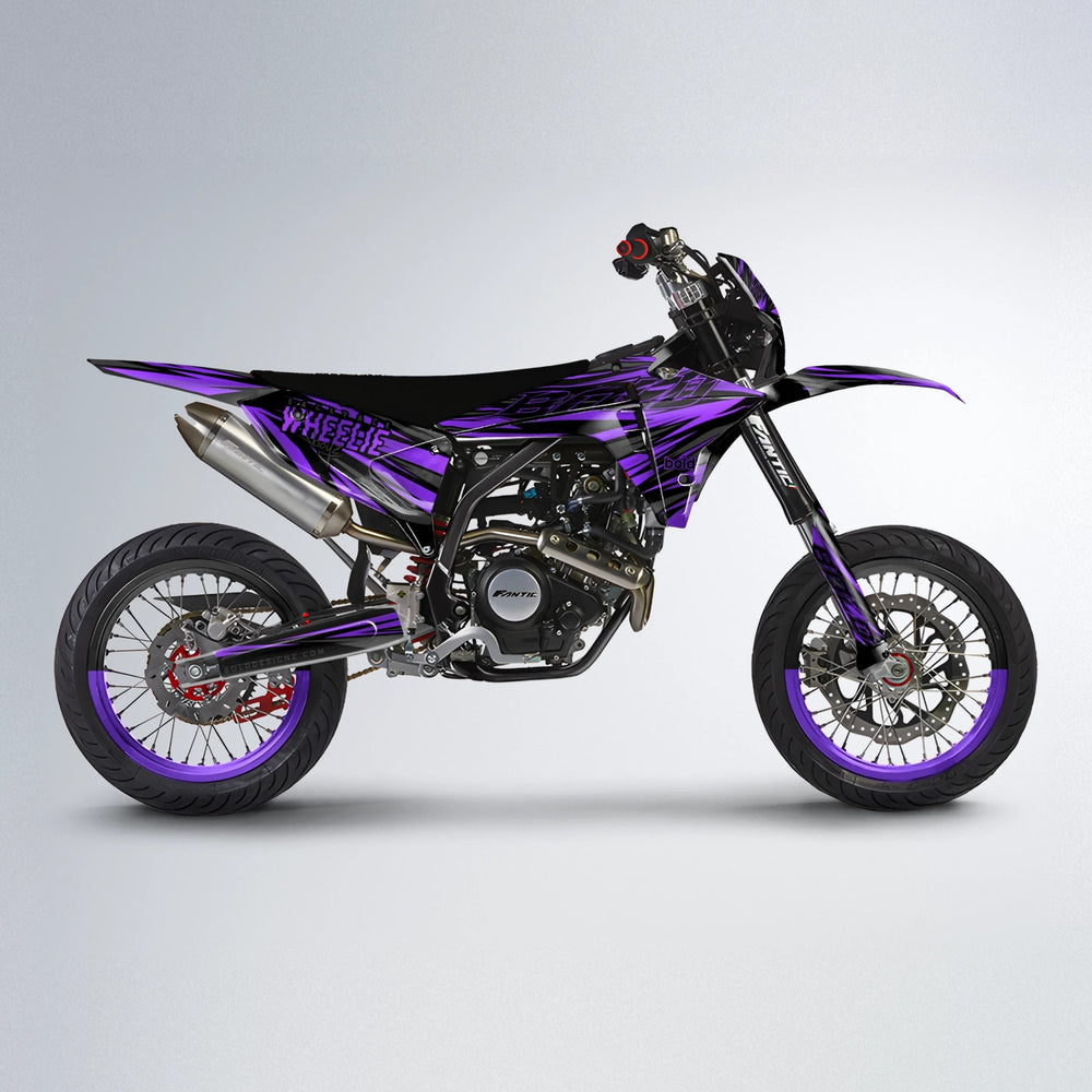 RAGE Fantic supermoto graphics kit in Purple