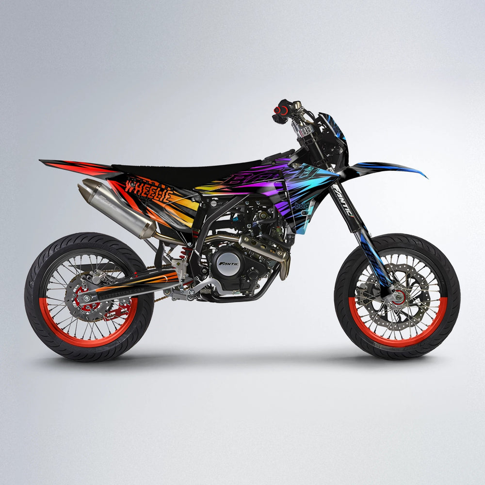 RAGE Fantic supermoto graphics kit in Sunset Fade