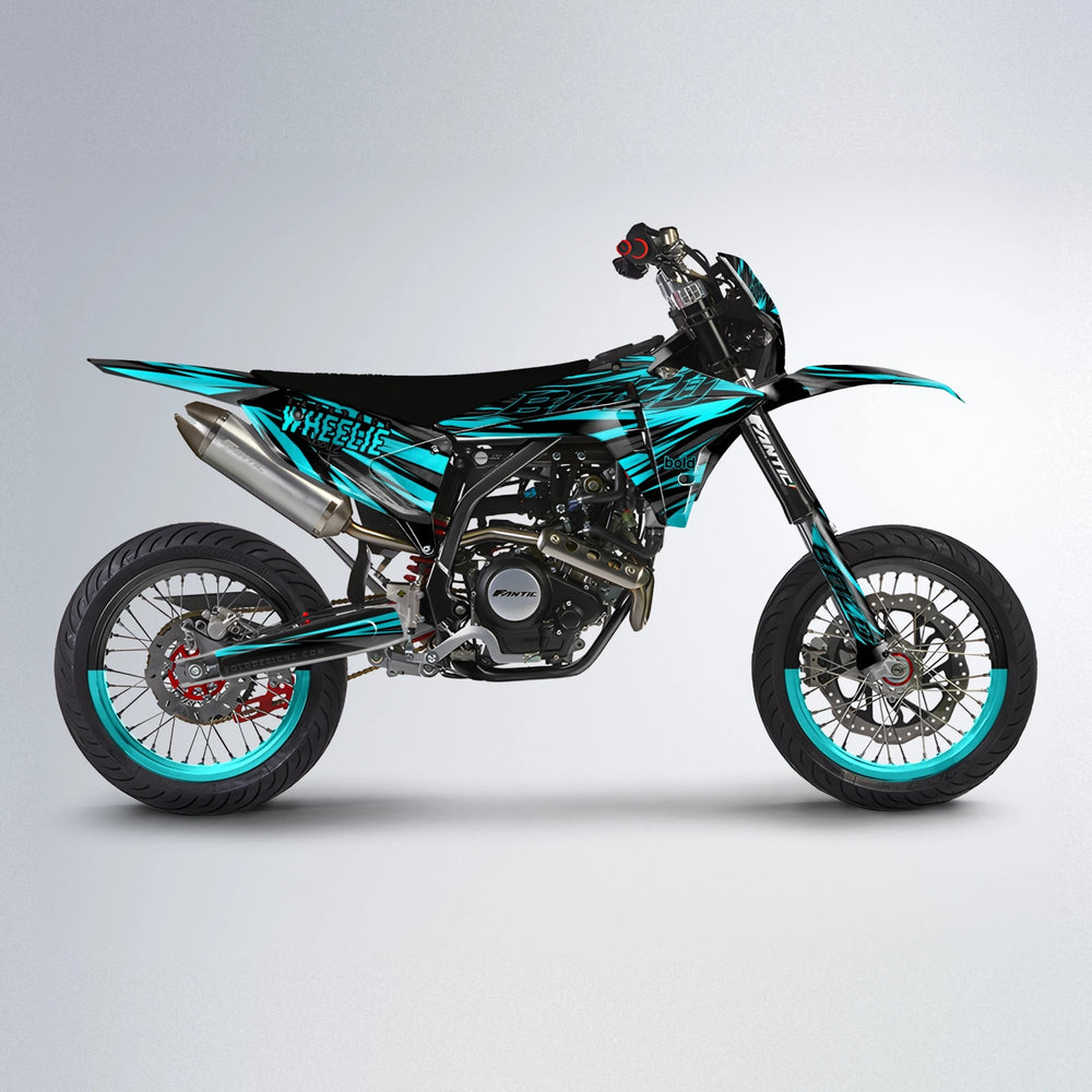 RAGE Fantic supermoto graphics kit in Teal