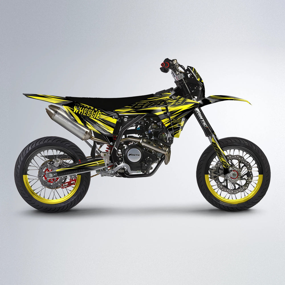 RAGE Fantic supermoto graphics kit in Yellow
