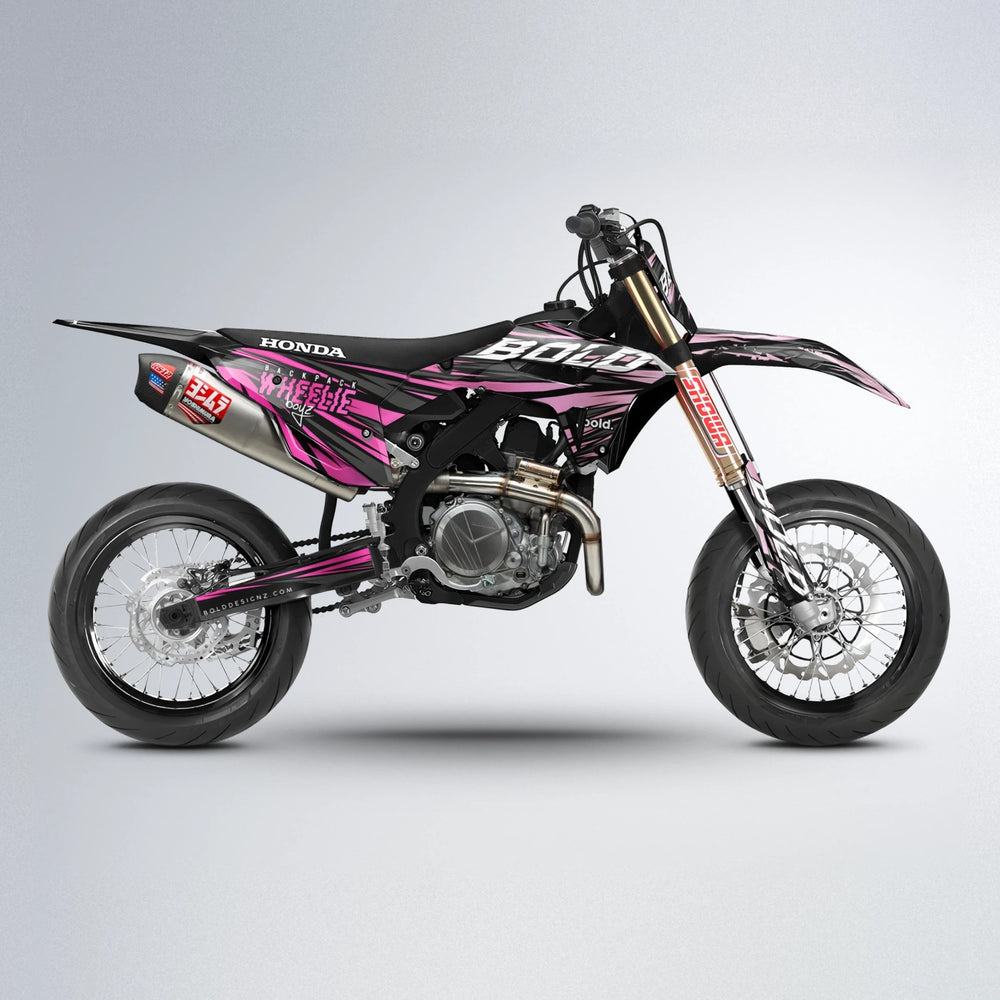 RAGE Honda supermoto graphics kit in Flamingo