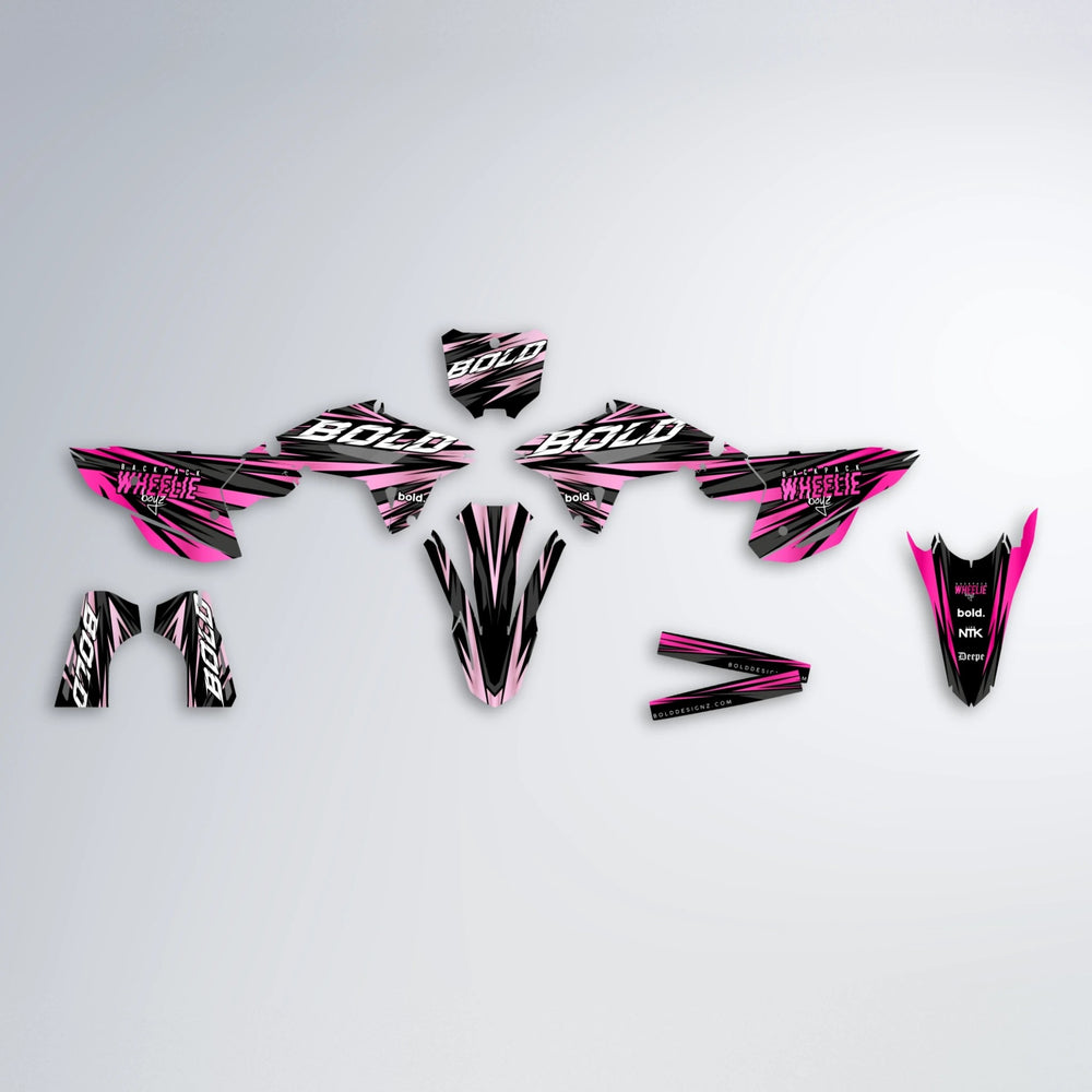 RAGE Honda graphics kit parts layout in Flamingo