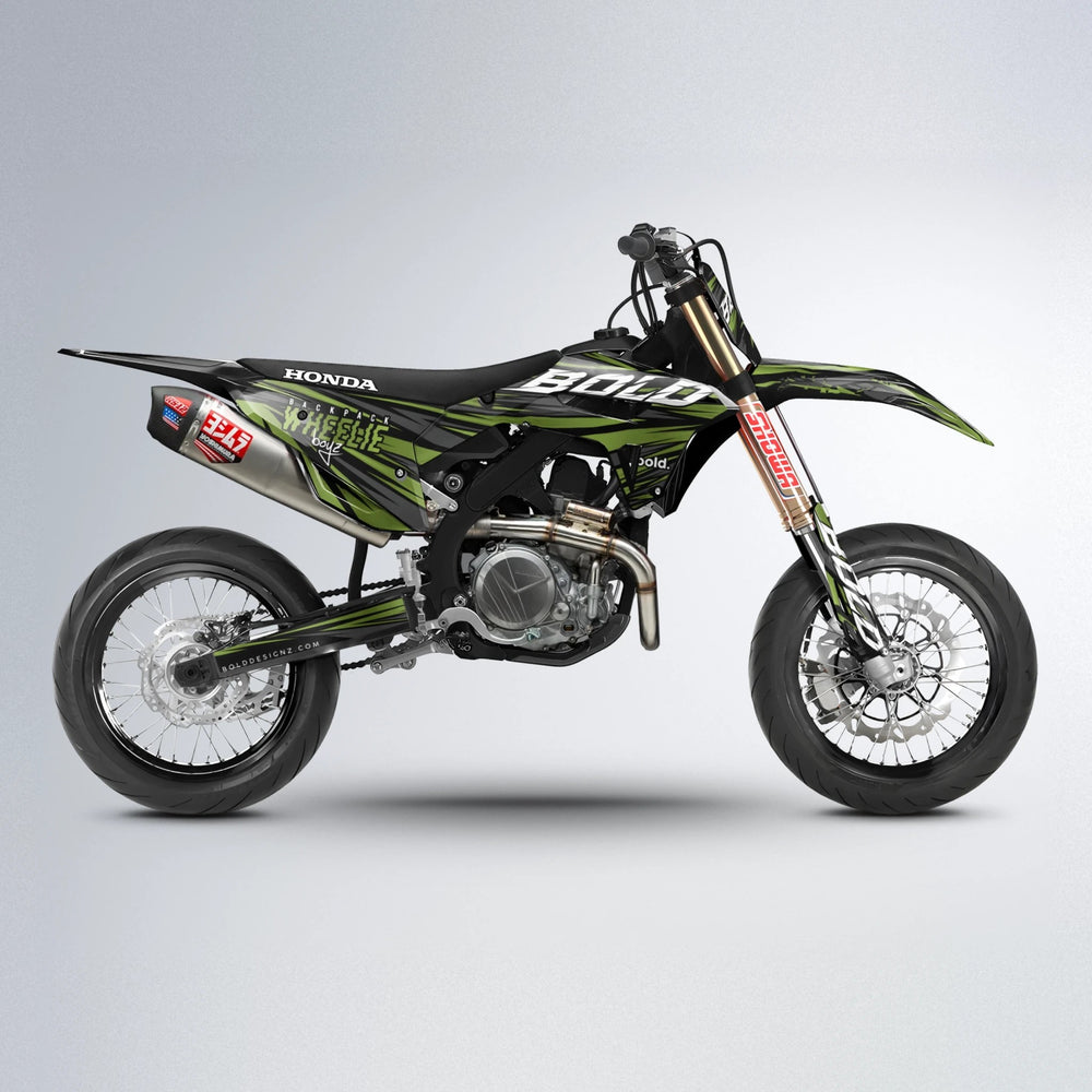 RAGE Honda supermoto graphics kit in Olive