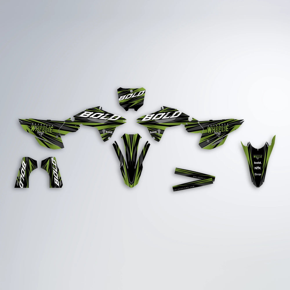 RAGE Honda graphics kit parts layout in Olive