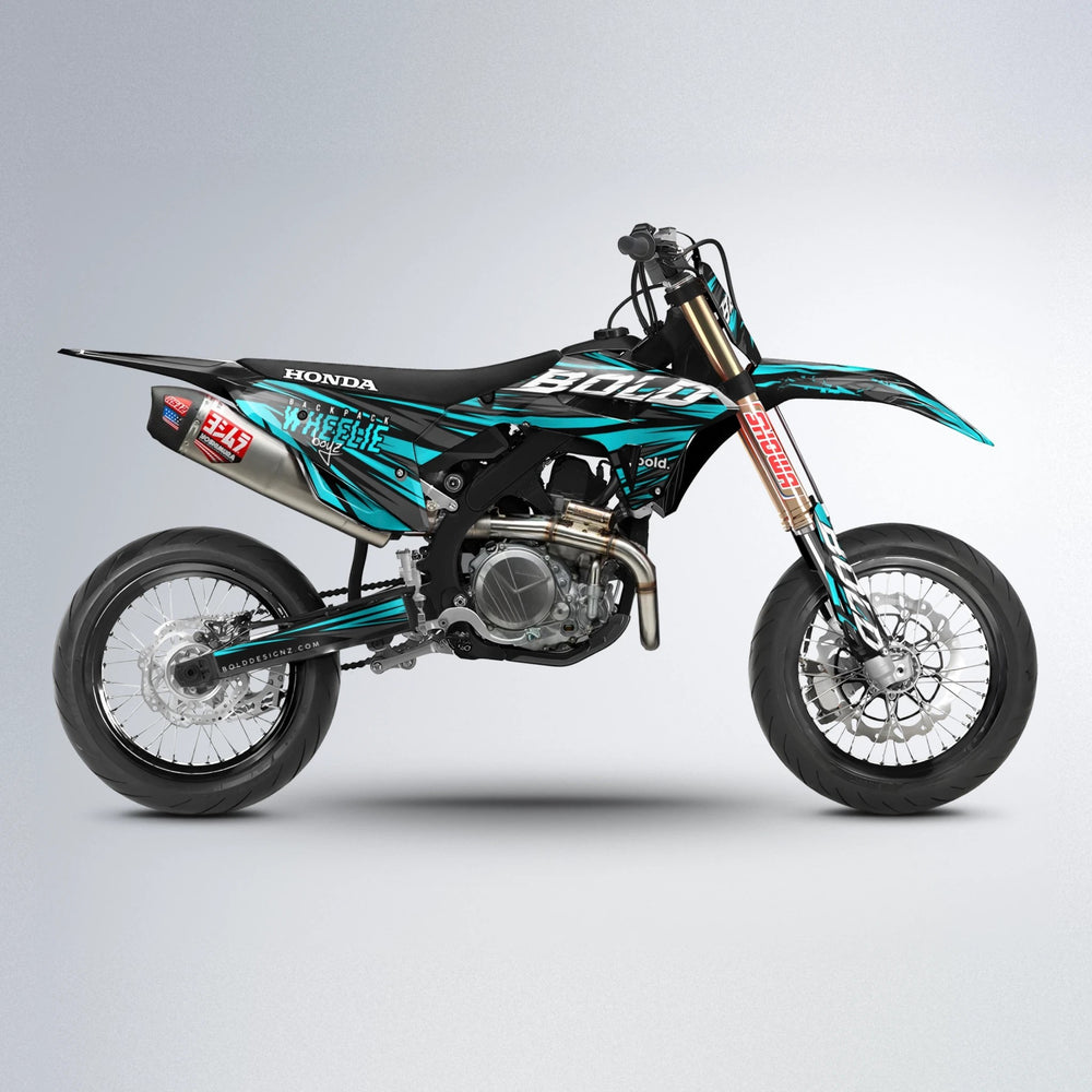 RAGE Honda supermoto graphics kit in Teal