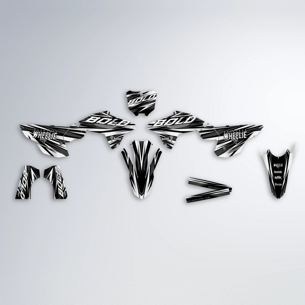 RAGE Honda graphics kit parts layout in White