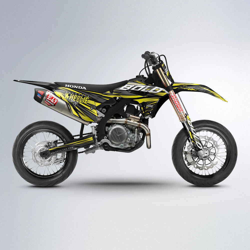 RAGE Honda supermoto graphics kit in Yellow