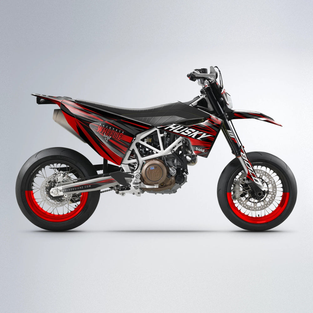 RAGE Husqvarna 701 supermoto graphics kit in Custom Colour