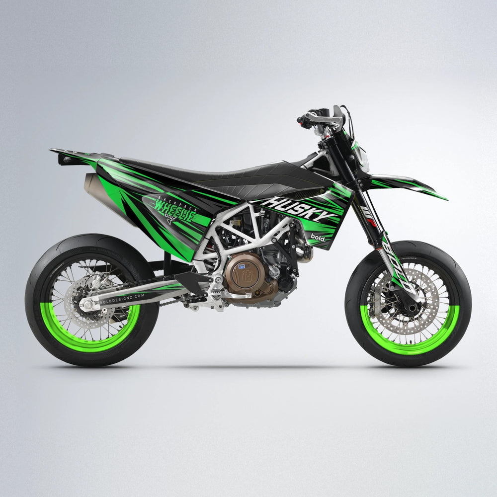 RAGE Husqvarna 701 supermoto graphics kit in Green