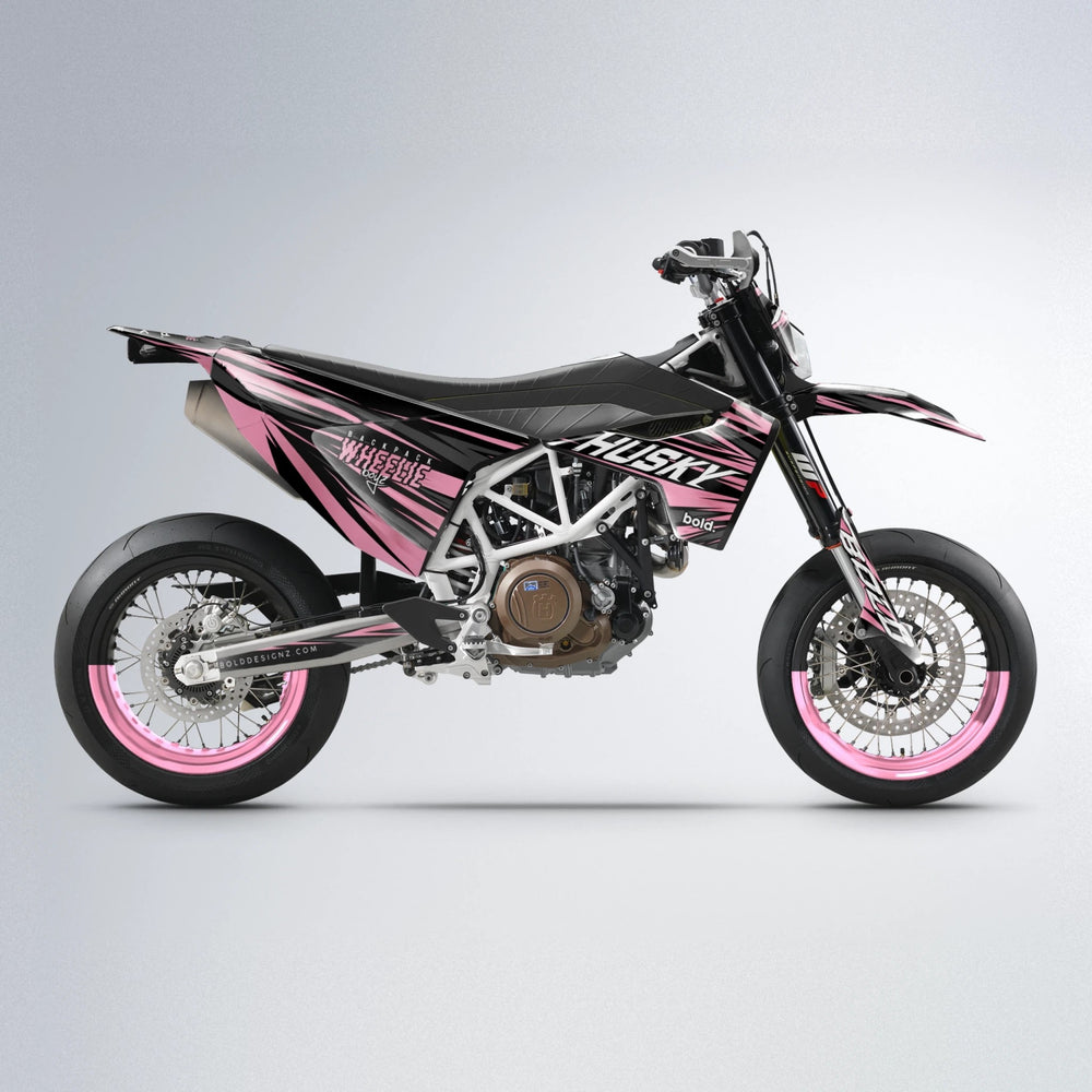 RAGE Husqvarna 701 supermoto graphics kit in Sakura Pink