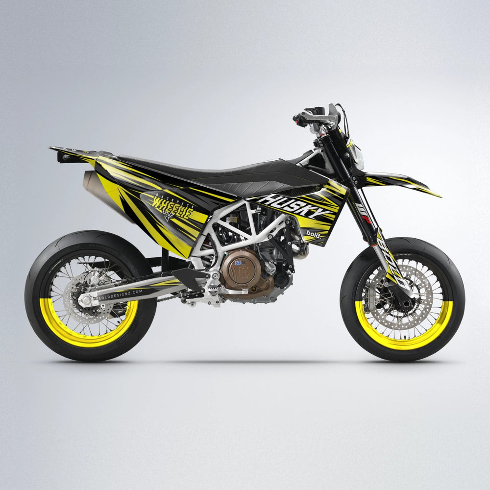 RAGE Husqvarna 701 supermoto graphics kit in Yellow