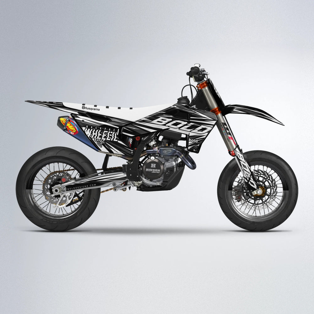 RAGE Husqvarna FE/TE supermoto graphics kit in White