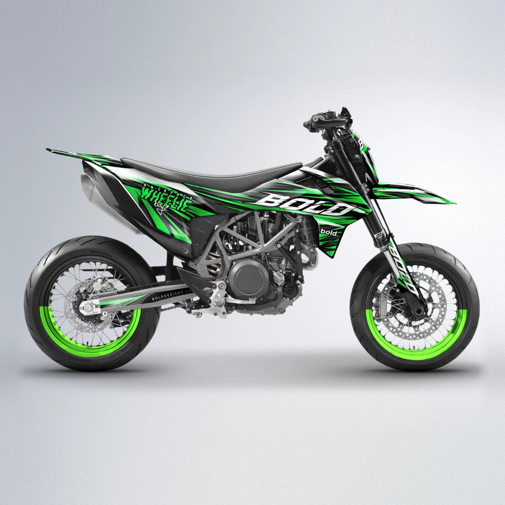RAGE KTM SMC 690 supermoto graphics kit in Green