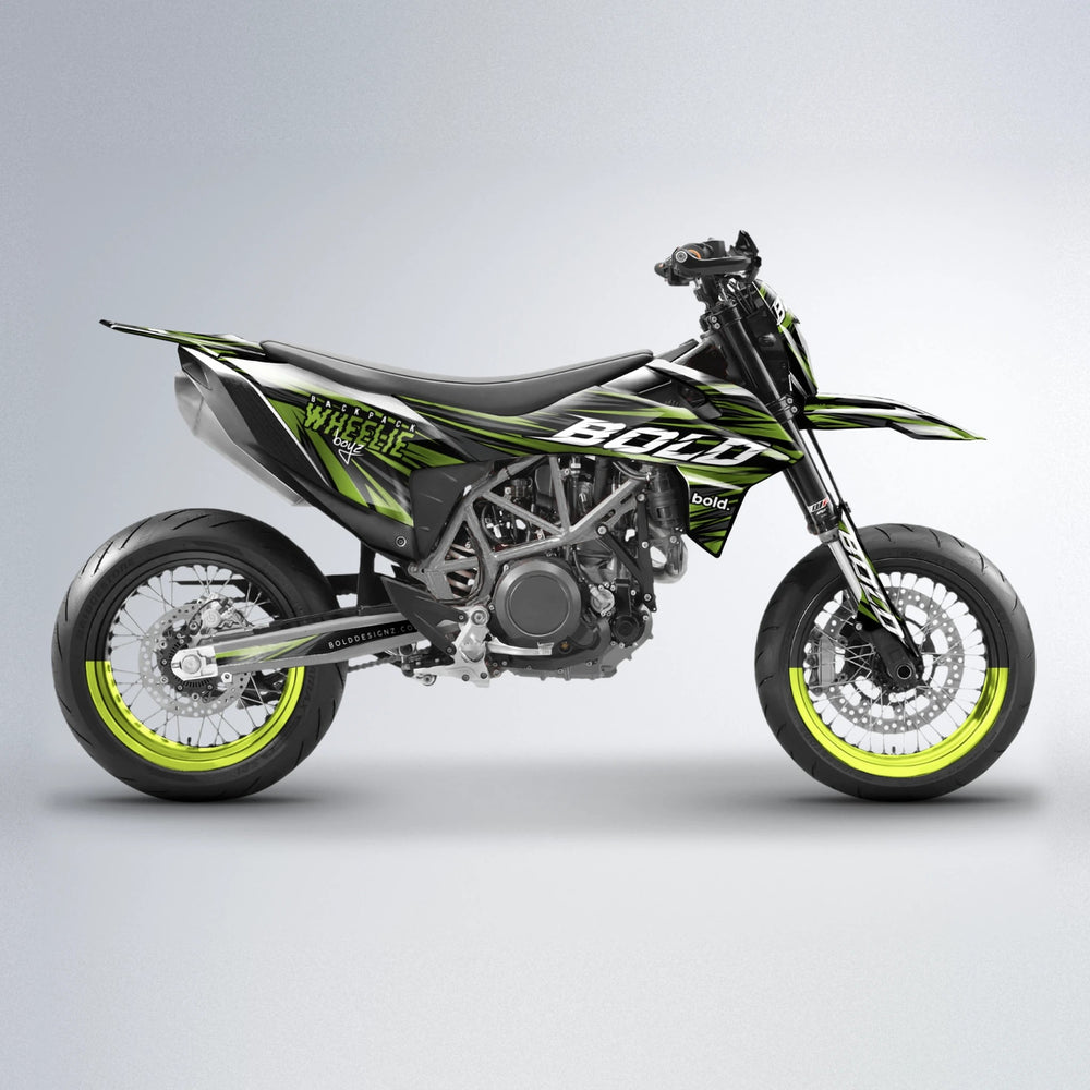 RAGE KTM SMC 690 supermoto graphics kit in Olive