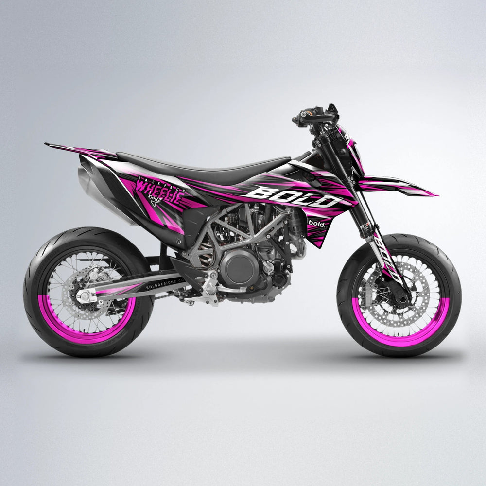 RAGE KTM SMC 690 supermoto graphics kit in Pink
