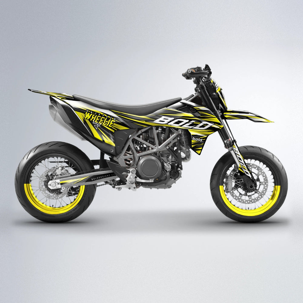 RAGE KTM SMC 690 supermoto graphics kit in Yellow