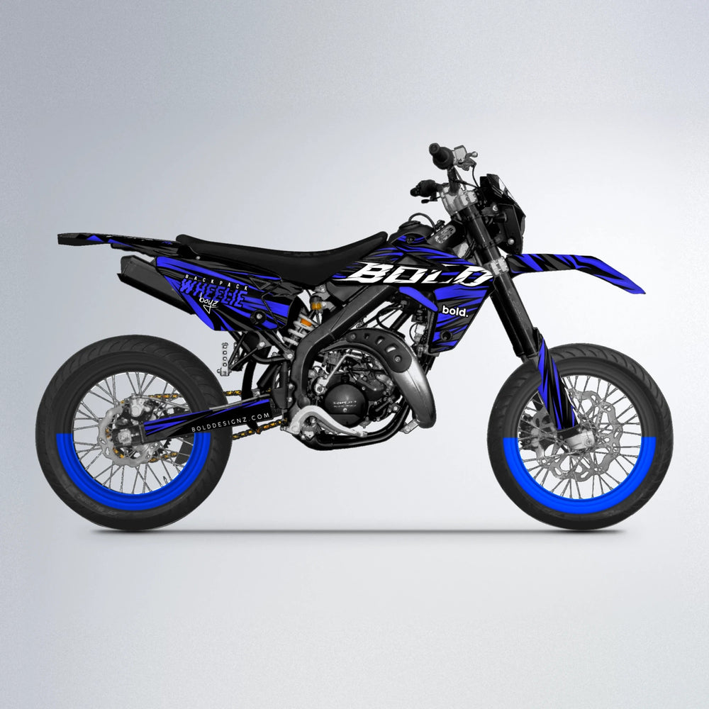 RAGE Rieju MRT supermoto graphics kit in Blue