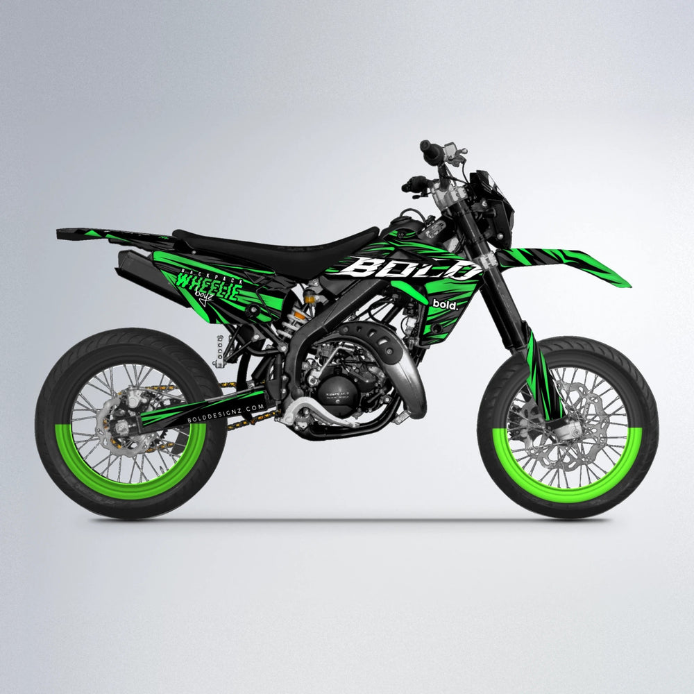 RAGE Rieju MRT supermoto graphics kit in Green