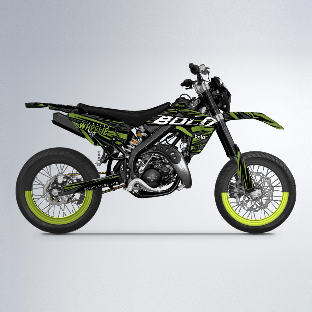 RAGE Rieju MRT supermoto graphics kit in Olive