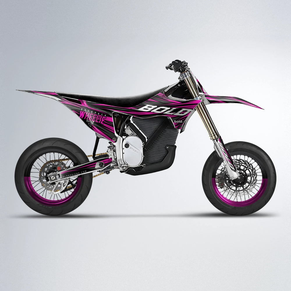 RAGE Stark Varg SM supermoto graphics kit in Pink