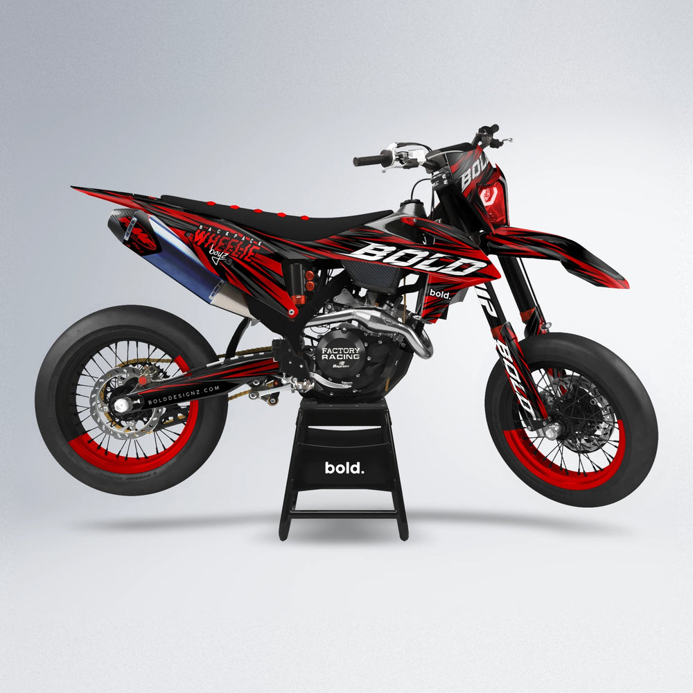 RAGE supermoto graphics kit in Rage White Logo